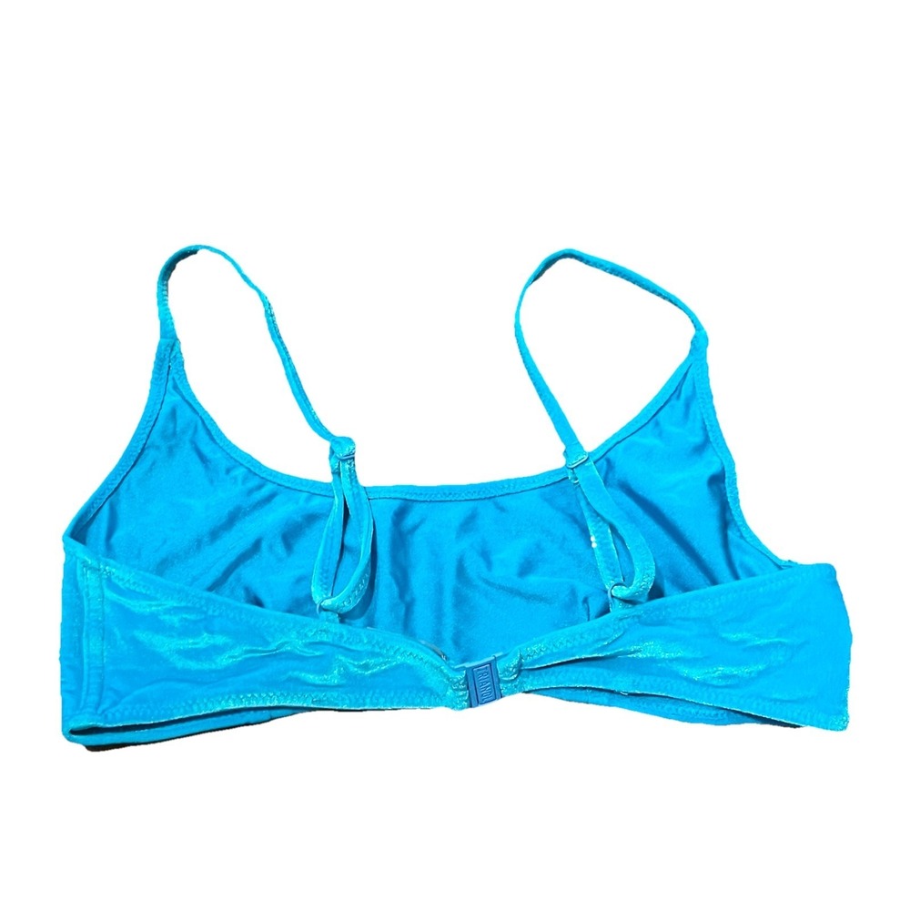 TRIANGL Blue Velvet Bikini Top Scoop Neck Unpadded Size XL with carrying bag - Picture 3 of 6